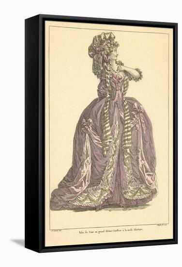 Vintage French Fashion Illustration-null-Framed Stretched Canvas