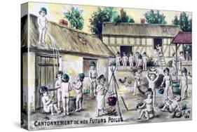 Vintage French Postcard, C1900-null-Stretched Canvas