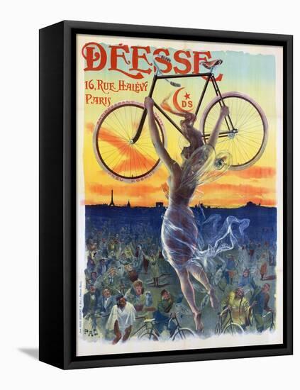 Vintage French Poster of a Goddess with a Bicycle, C.1898-Pal-Framed Stretched Canvas