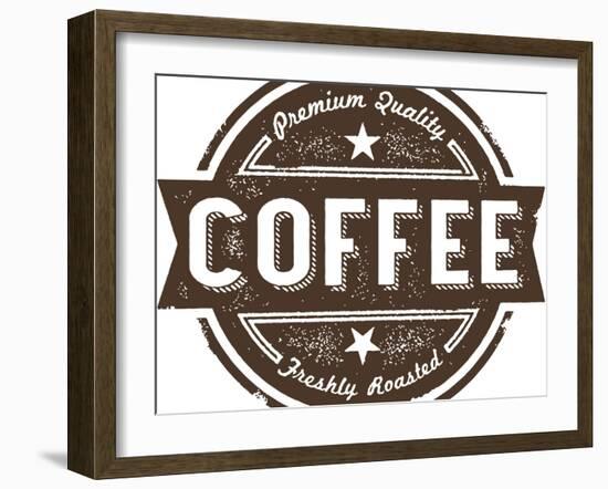 Vintage Fresh Coffee Label Stamp-daveh900-Framed Art Print