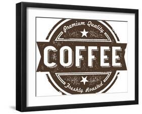 Vintage Fresh Coffee Label Stamp-daveh900-Framed Art Print