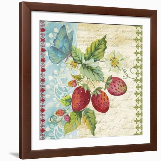 Vintage Fruit-Strawberries-Jean Plout-Framed Giclee Print