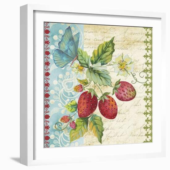 Vintage Fruit-Strawberries-Jean Plout-Framed Giclee Print
