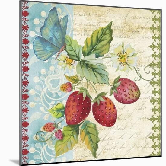 Vintage Fruit-Strawberries-Jean Plout-Mounted Giclee Print