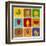 Vintage Fruits Icons-radubalint-Framed Art Print