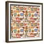 Vintage Gadget Seamless Pattern-Macrovector-Framed Premium Giclee Print