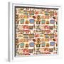 Vintage Gadget Seamless Pattern-Macrovector-Framed Premium Giclee Print