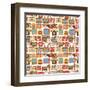 Vintage Gadget Seamless Pattern-Macrovector-Framed Art Print