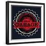 Vintage Garage Retro Label-emeget-Framed Art Print