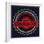 Vintage Garage Retro Label-emeget-Framed Art Print