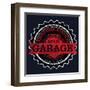 Vintage Garage Retro Label-emeget-Framed Art Print