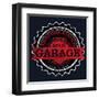 Vintage Garage Retro Label-emeget-Framed Art Print