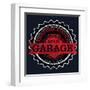 Vintage Garage Retro Label-emeget-Framed Art Print