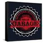 Vintage Garage Retro Label-emeget-Framed Stretched Canvas