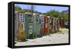 Vintage Gas Pumps Tilt-Toula Mavridou-Messer-Framed Stretched Canvas