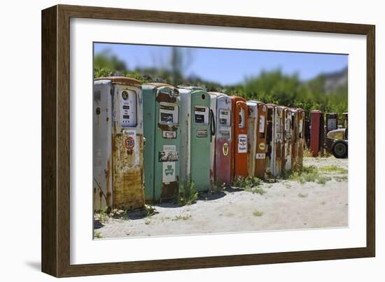 Vintage Gas Pumps Tilt-Toula Mavridou-Messer-Framed Photographic Print