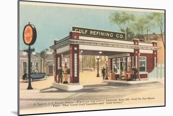 Vintage Gas Station-null-Mounted Art Print