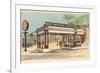 Vintage Gas Station-null-Framed Premium Giclee Print