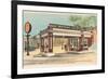 Vintage Gas Station-null-Framed Premium Giclee Print