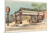 Vintage Gas Station-null-Mounted Premium Giclee Print