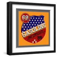 Vintage Gasoline & Motor Oil | T-Shirt Printing-emeget-Framed Art Print