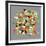 Vintage Geometric Elements-cienpies-Framed Art Print