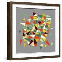 Vintage Geometric Elements-cienpies-Framed Art Print