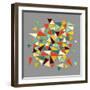 Vintage Geometric Elements-cienpies-Framed Art Print