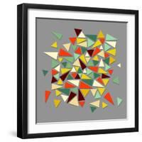 Vintage Geometric Elements-cienpies-Framed Art Print