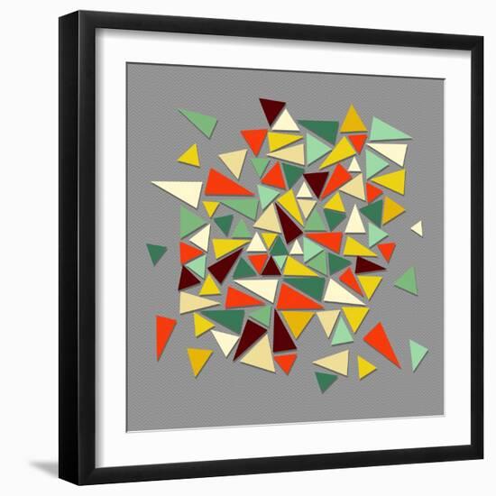 Vintage Geometric Elements-cienpies-Framed Art Print