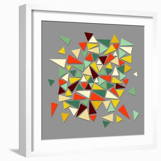 Vintage Geometric Elements-cienpies-Framed Art Print