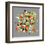 Vintage Geometric Elements-cienpies-Framed Art Print