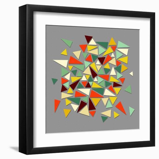 Vintage Geometric Elements-cienpies-Framed Art Print