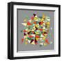 Vintage Geometric Elements-cienpies-Framed Art Print