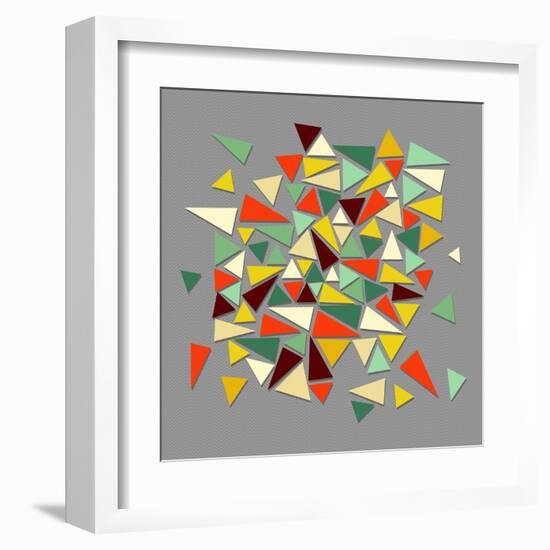 Vintage Geometric Elements-cienpies-Framed Art Print