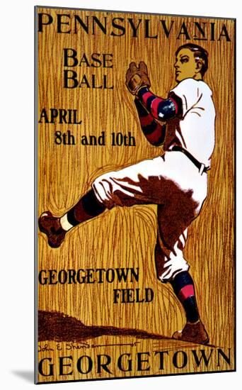 Vintage Georgetown Baseball-null-Mounted Giclee Print