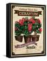 Vintage Geranium Seed Packet-null-Framed Stretched Canvas
