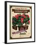 Vintage Geranium Seed Packet-null-Framed Giclee Print