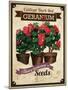 Vintage Geranium Seed Packet-null-Mounted Giclee Print