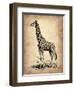 Vintage Giraffe-NaxArt-Framed Art Print