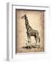 Vintage Giraffe-NaxArt-Framed Art Print