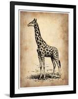 Vintage Giraffe-NaxArt-Framed Art Print