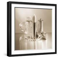 Vintage Glamour Lipstick and Perfume-Julie Greenwood-Framed Art Print