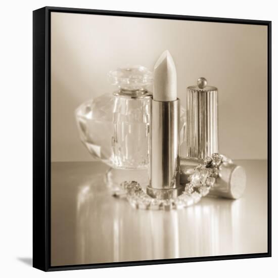 Vintage Glamour Lipstick and Perfume-Julie Greenwood-Framed Stretched Canvas