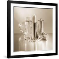 Vintage Glamour Lipstick and Perfume-Julie Greenwood-Framed Art Print