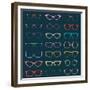 Vintage Glasses Silhouettes-vreddane-Framed Premium Giclee Print