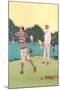 Vintage Golfing Scene-null-Mounted Art Print