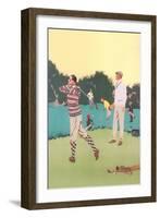 Vintage Golfing Scene-null-Framed Art Print