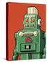 Vintage Green Robot-Ron Magnes-Stretched Canvas