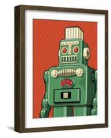 Vintage Green Robot-Ron Magnes-Framed Giclee Print